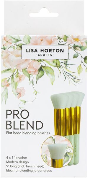 Lisa Horton Crafts 1" Flat Head Pro Blend Blending Brushes, 4/Pkg