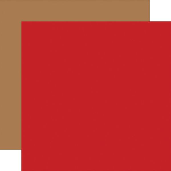 Echo Park Little Lumberjack: Red / Tan Coordinating Solid DS Paper (1 Sheet)