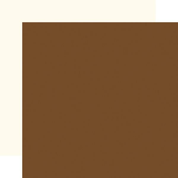 Echo Park Little Lumberjack: Brown / Cream Coordinating Solid DS Paper (1 Sheet)