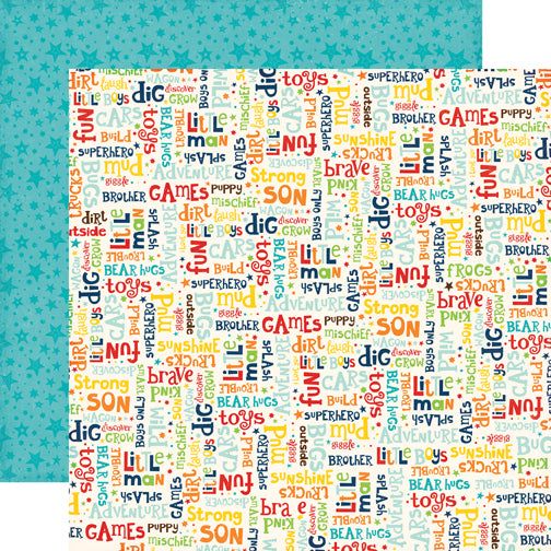 Echo Park Little Man: Word DS Paper (1 Sheet)