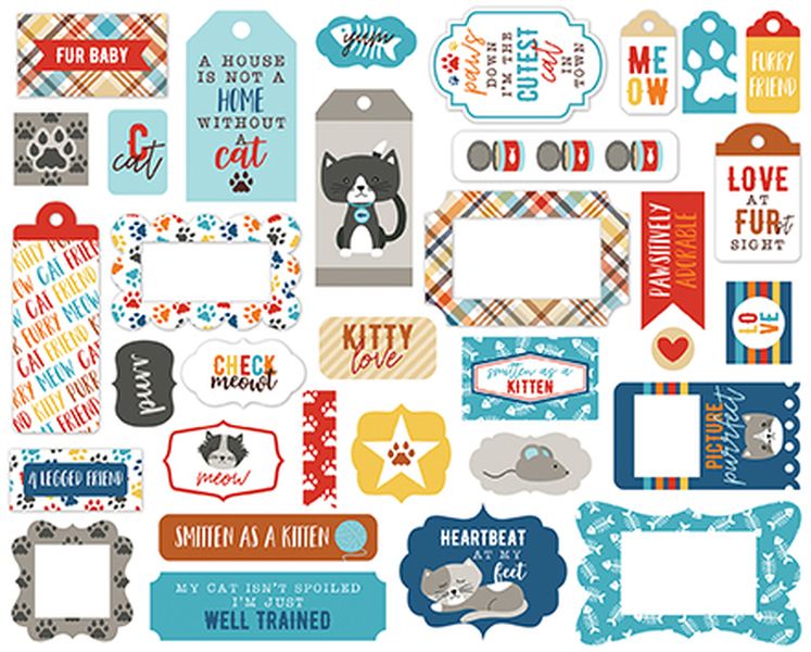 DISC - I Love My Cat Frames & Tags