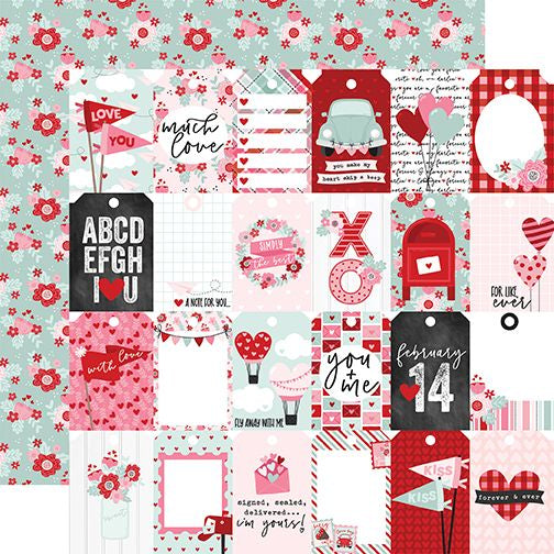 Echo Park Love Notes: Tags of Love DS Paper (1 Sheet)