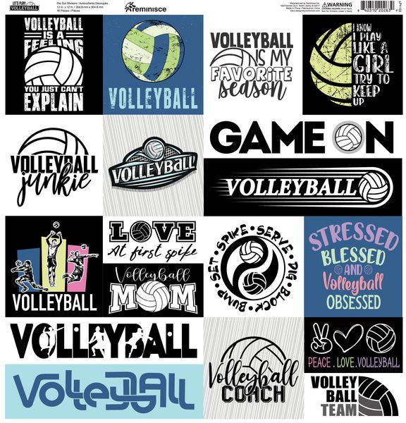 Reminisce Let's Play Volleyball 12X12 Sticker