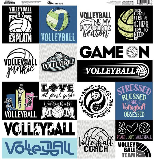 Reminisce Let's Play Volleyball 12X12 Sticker