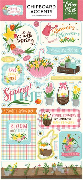 Echo Park Paper Company I Love Spring Chipboard Accents