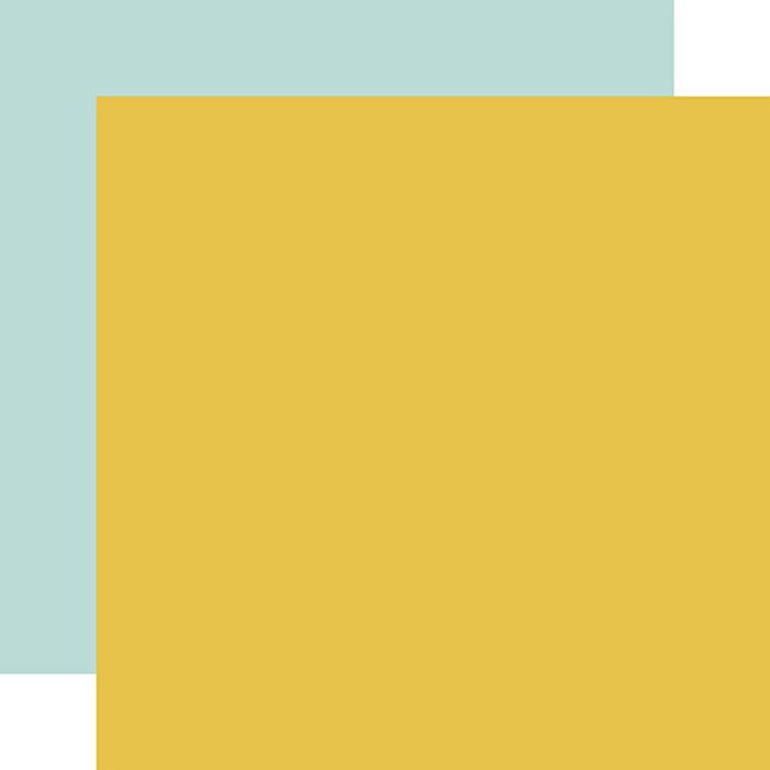 Echo Park: Lucky Charm Yellow / Mint 12x12 Coordinating Solid Paper (1 Sheet)