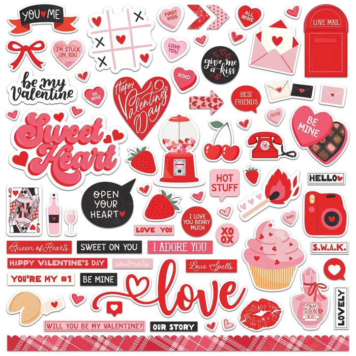 PhotoPlay Love Notes Element 12"X12" Stickers