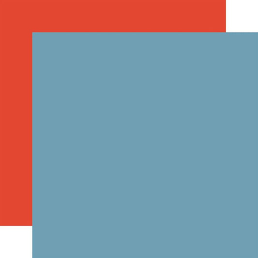 Echo Park - Little Things Mean A Lot Blue / Red 12x12 Coordinating Solid Paper (1 Sheet)