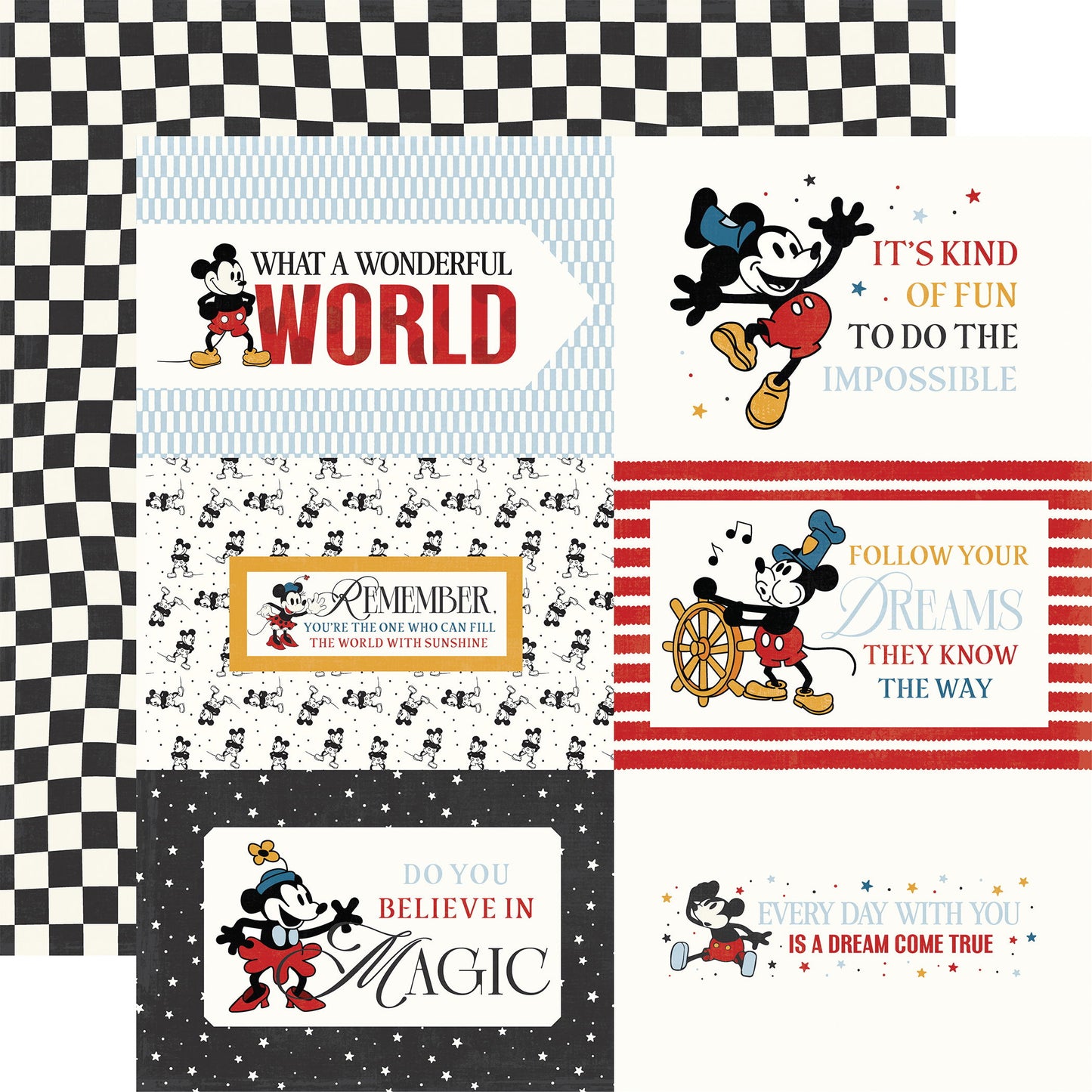Echo Park Mouse and Me 6x4 Journaling Cards DS Paper (1 Sheet)