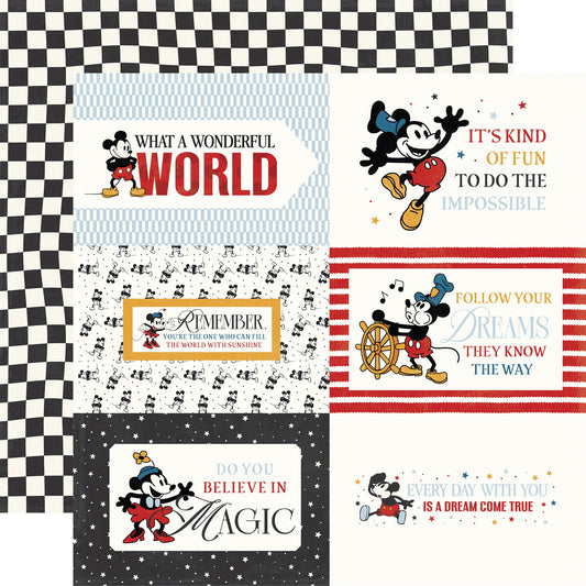 Echo Park Mouse and Me 6x4 Journaling Cards DS Paper (1 Sheet)