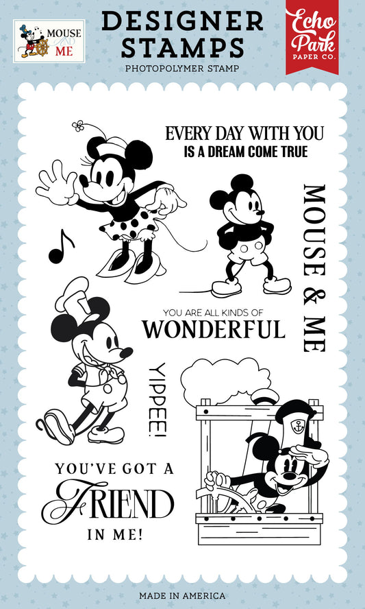 Echo Park Mouse and Me Vintage Mouse Sweetheart Stamp Set