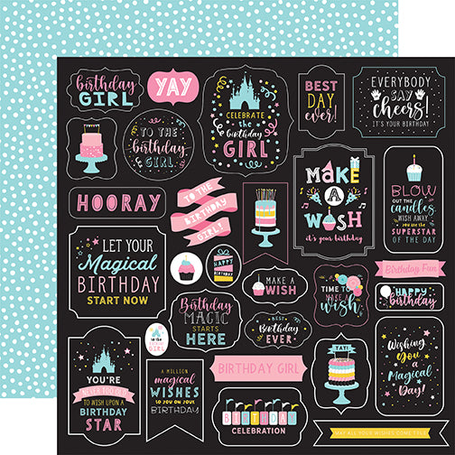 Echo Park Magical Birthday Girl: Make A Wish DS Paper (1 Sheet)