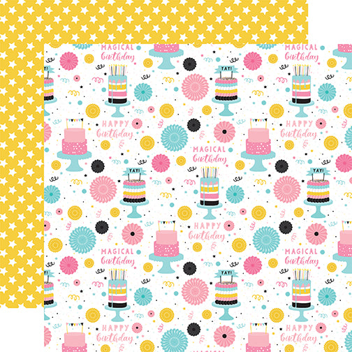 Echo Park Magical Birthday Girl: Happy Birthday DS Paper (1 Sheet)