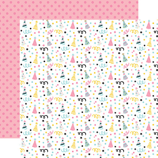 Echo Park Magical Birthday Girl: Party Hats DS Paper (1 Sheet)