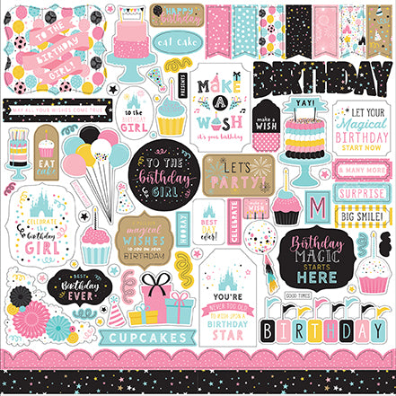 Echo Park Magical Birthday Girl Element Stickers