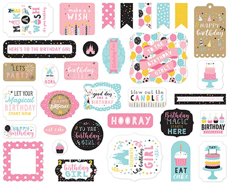 Echo Park Magical Birthday Girl Ephemera