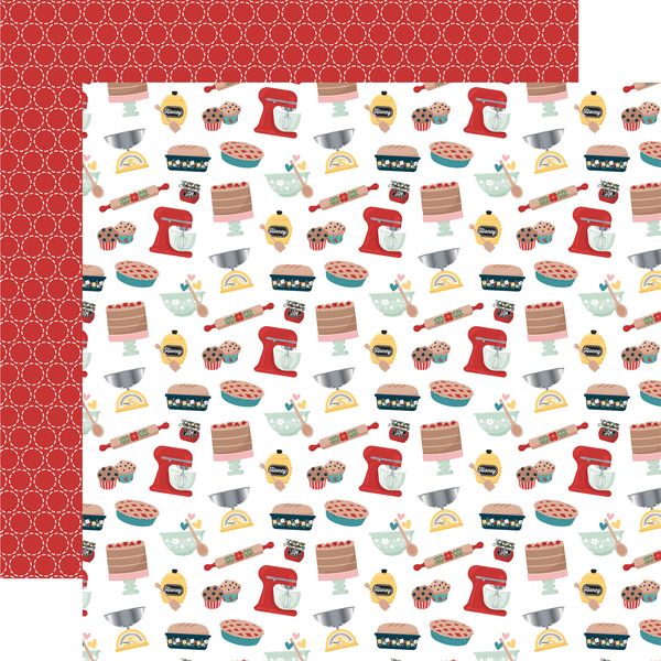 Echo Park Mom's Kitchen: Mom's Baking Essentials DS Paper (1 Sheet)