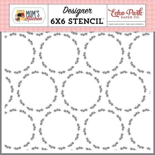 Echo Park Mom's Kitchen: Circle Of Sprigs Stencil