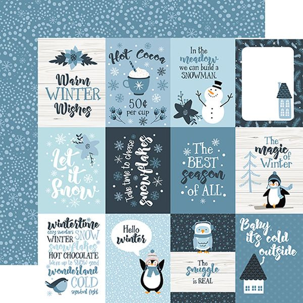 Echo Park Magic of Winter: Magic of Winter: 3x4 Journaling Cards (1 Sheet)
