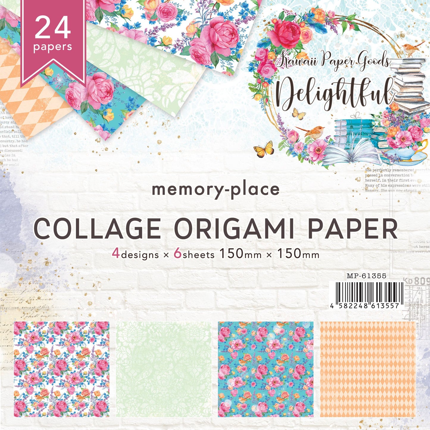 Memory Place Collage Origami Paper 6"X6" 24/Pkg-Delightful