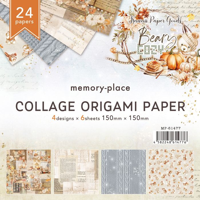 Memory Place Collage Origami Papers 5.9"X5.9" 24/Pkg-Beary Cozy