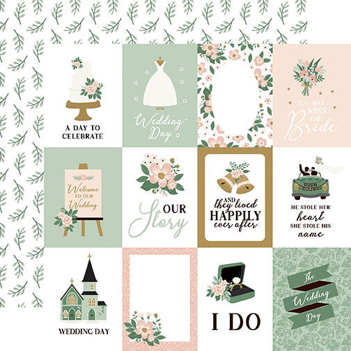 Marry Me 3x4 Jouranling Cards 12x12 DS Patterned Paper (1 Sheet)