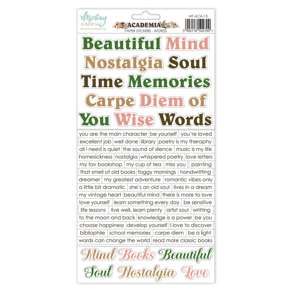 Mintay Academia Words 6 x 12 Paper Stickers