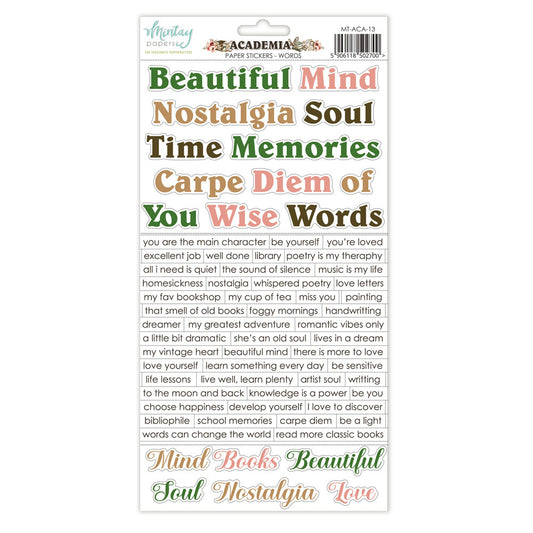 Mintay Academia Words 6 x 12 Paper Stickers