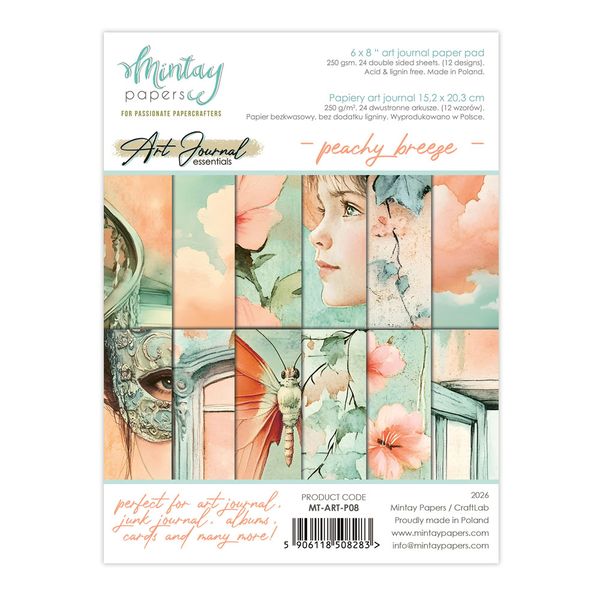Mintay Peachy Breeze 6 x 8 Art Journal Paper Pad