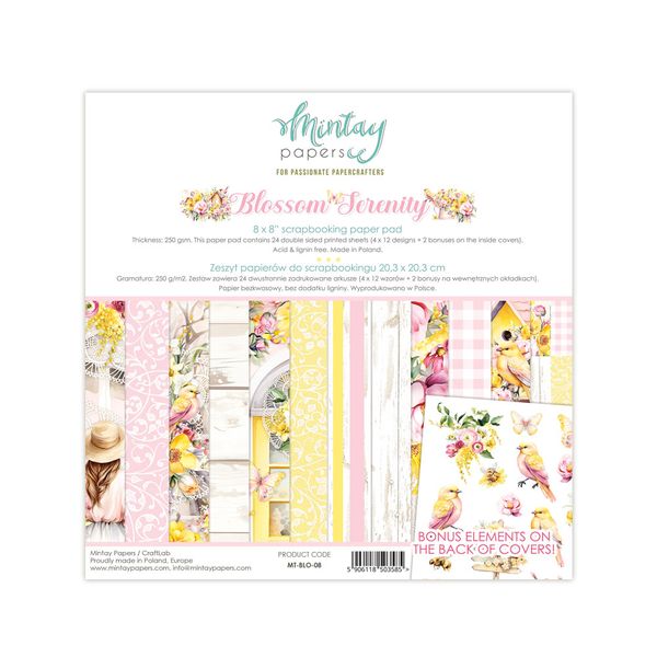 Mintay Blossom Serenity 8 x 8  Paper Pad