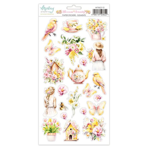 Mintay Blossom Serenity 6 x 12 Paper Elements Stickers -