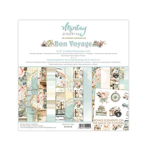 Mintay Bon Voyage 8 x 8 Paper Pad