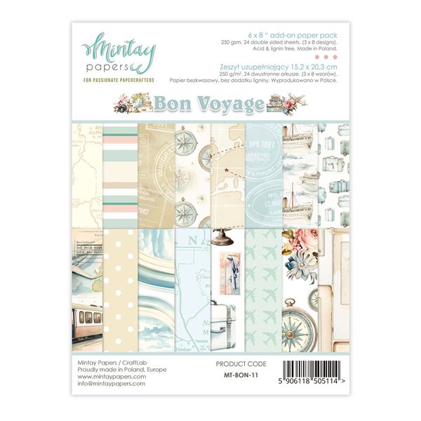 Mintay Bon Voyage 6 x 8 Add-On Paper Pad