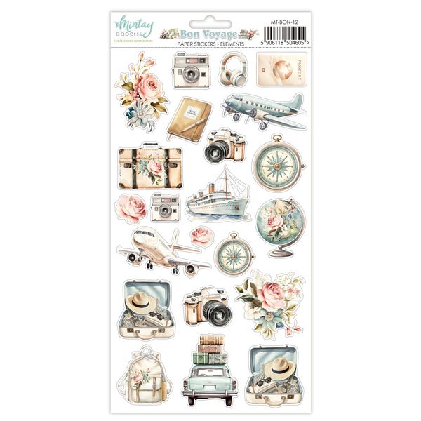 Mintay Bon Voyage 6 x 12 Paper Sticker Elements
