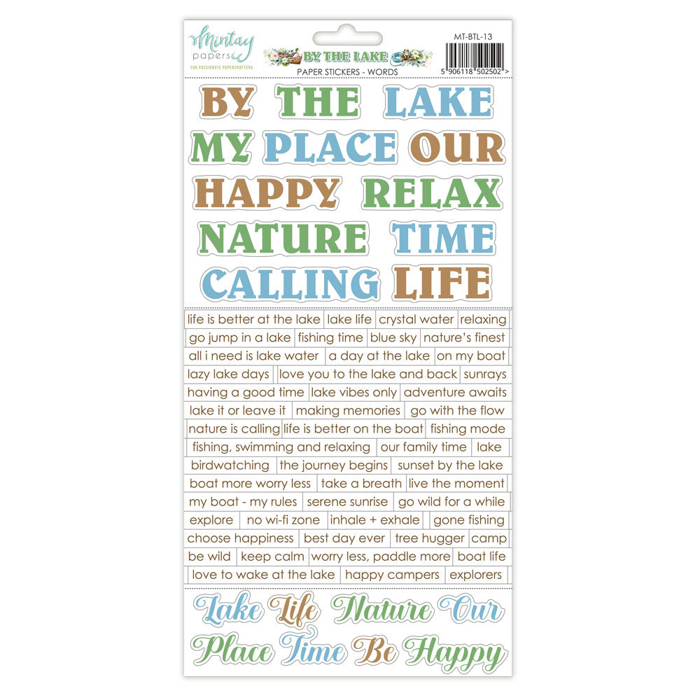 6 x 12 Paper Stickers - By The Lake - Words