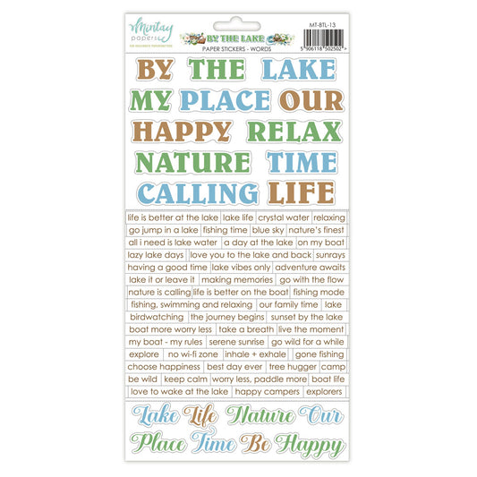 6 x 12 Paper Stickers - By The Lake - Words