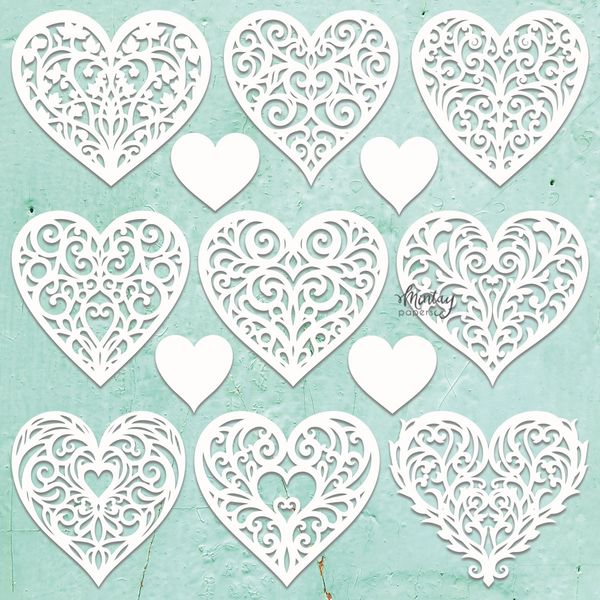 Mintay Hearts Filigree 1 Chippies