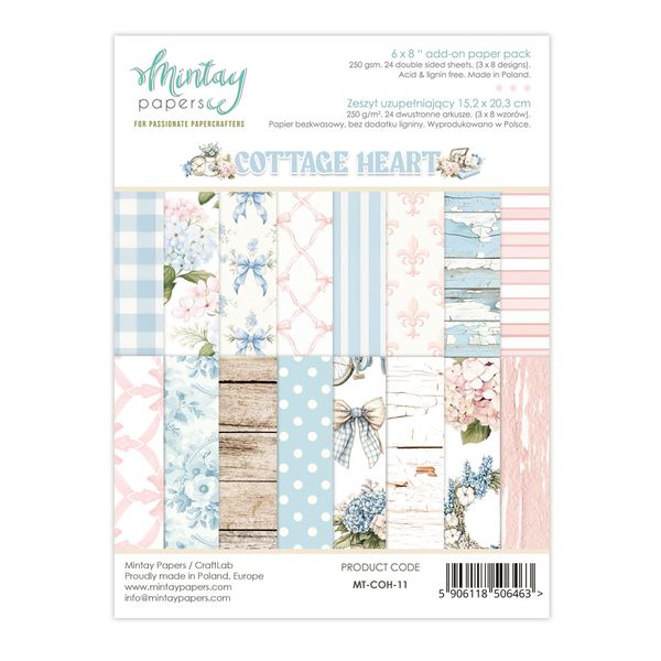 Mintay Cottage Heart 6 x 8 Add-On Paper Pad