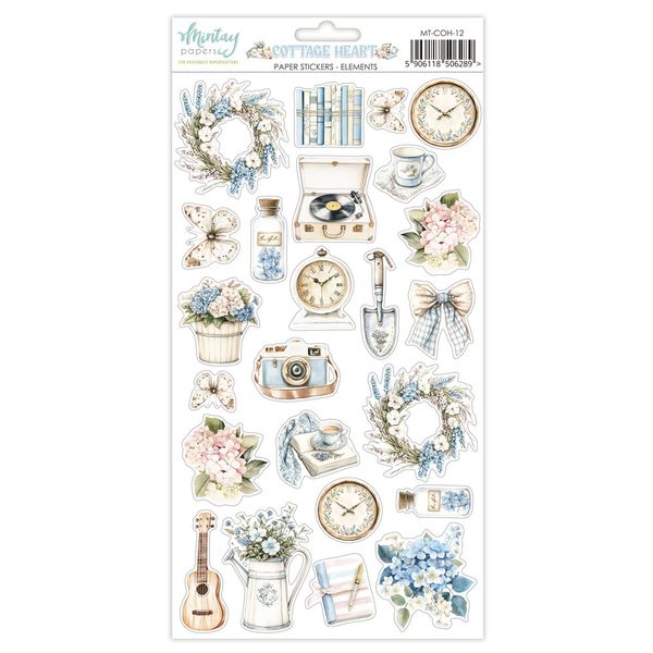 Mintay Cottage Heart Elements 6 x 12 Paper Stickers