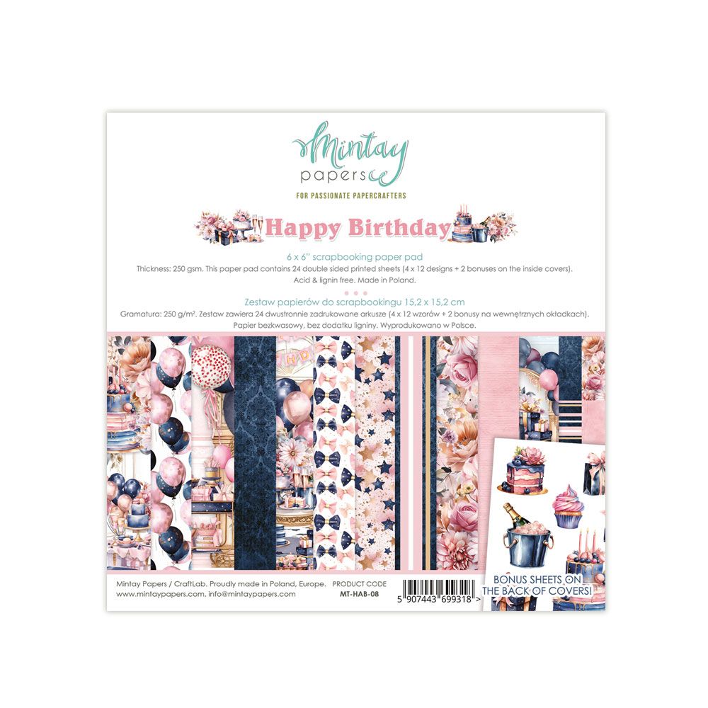 Mintay Happy Birthday 6X6 Pad