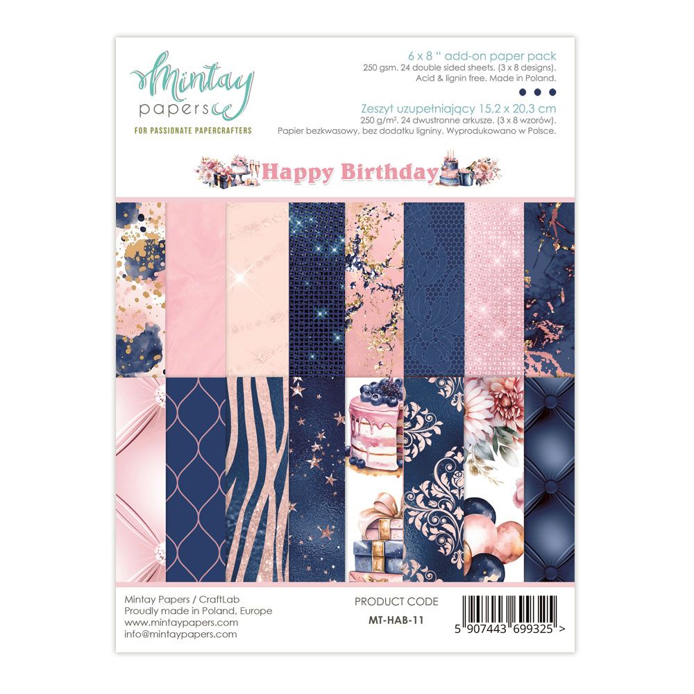 Mintay Happy Birthday 6 x 8 Add-On Paper Pad