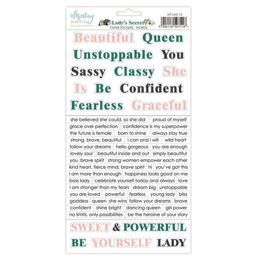 Mintay Lady's Secret Words 6 x 12 Paper Stickers
