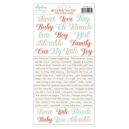 6 x 12 Paper Stickers - Lullaby Lane - Words