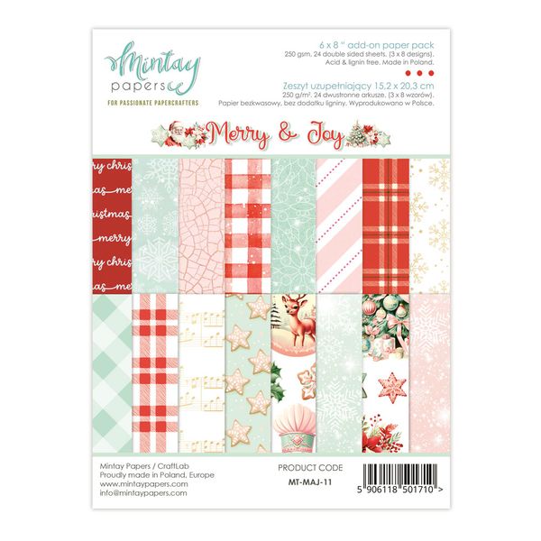 Mintay 6 x 8 Add-On Paper Pad - Merry & Joy