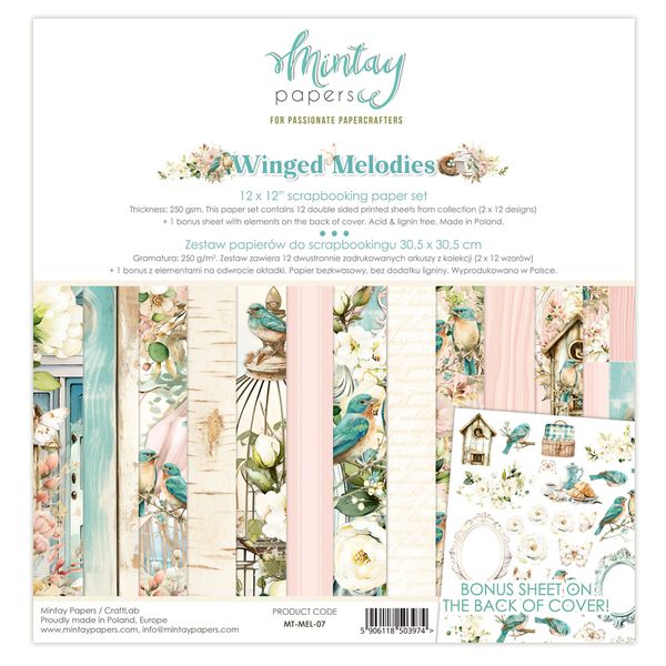 Mintay Winged Melodies 12 x 12 Paper Set