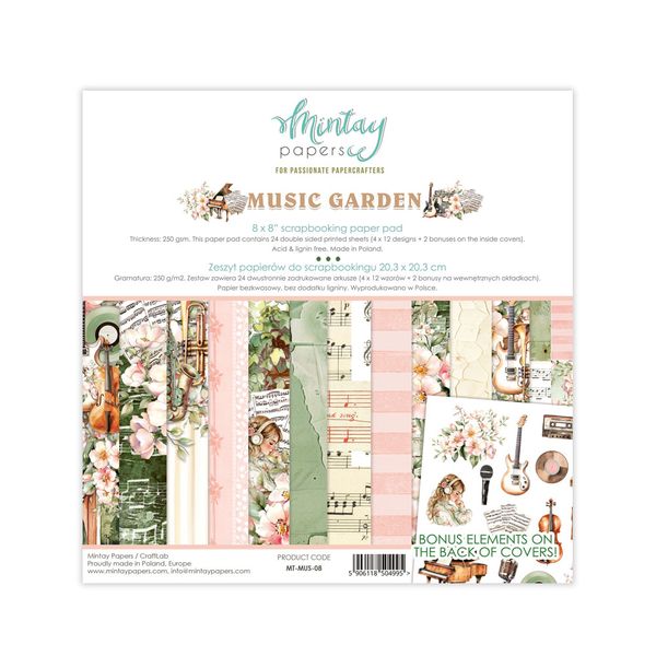 Mintay Music Garden 8 x 8 Paper Pad