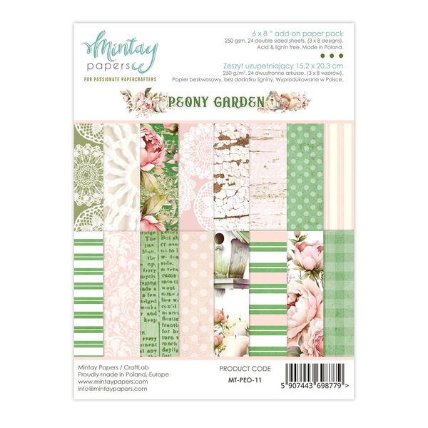 Mintay Peony Garden 6 x 8 Add-On Paper Pad