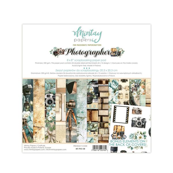 DISC - Mintay Photographer 8 x 8  Paper Pad