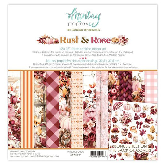 Mintay 12 x 12 Paper Set - Rust & Rose