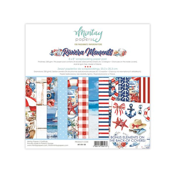 Mintay 8 x 8  Paper Pad - Riviera Moments
